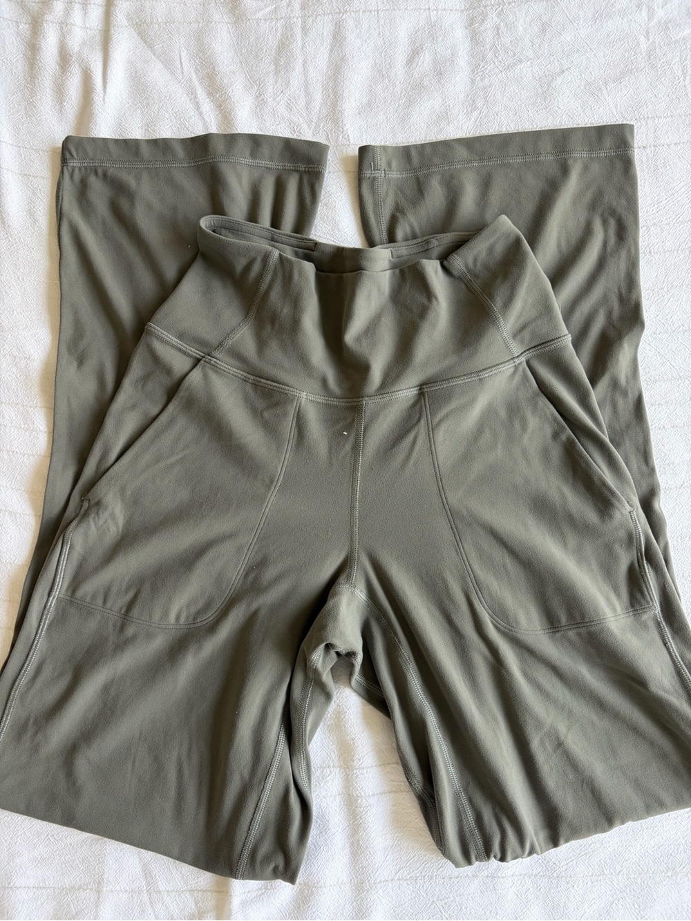 lululemon athletica Wide Leg Pants in Olive Green